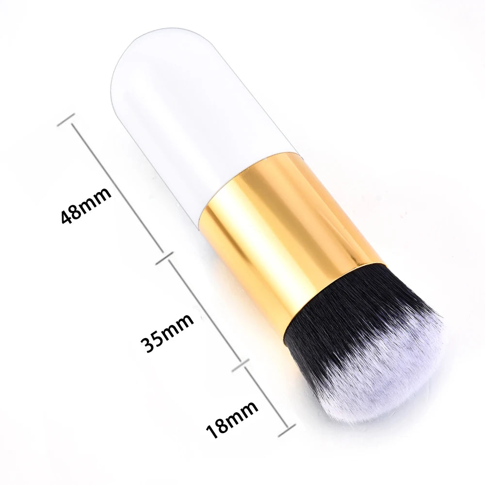 Luxury Champagne Makeup Brushes Flat Top Foundation Brush Large Face Brush Repair brush contour brush for Liquid Cream Powder