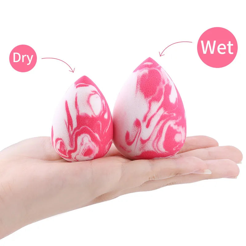 Makeup Sponge Marbling Water-drop Shape Foundation Concealer Sponges Dry and Wet Mix Powder Puffs Cosmetic Puff Makeup Tools