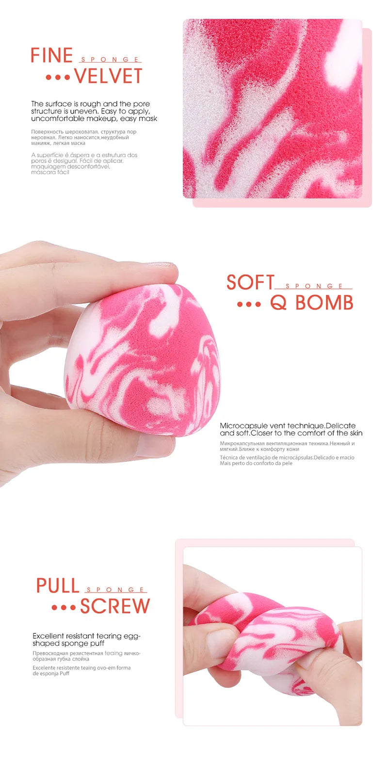 Makeup Sponge Marbling Water-drop Shape Foundation Concealer Sponges Dry and Wet Mix Powder Puffs Cosmetic Puff Makeup Tools