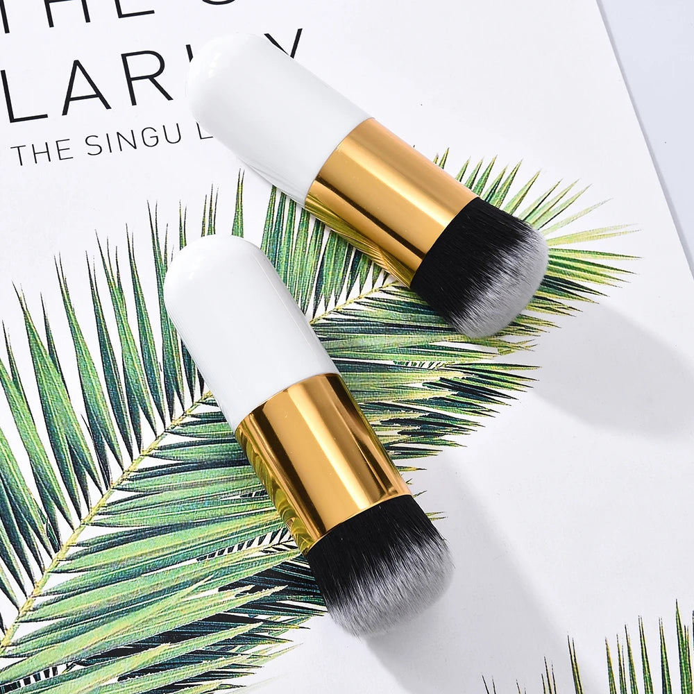 Luxury Champagne Makeup Brushes Flat Top Foundation Brush Large Face Brush Repair brush contour brush for Liquid Cream Powder