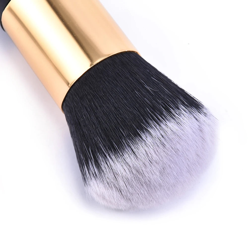 Luxury Champagne Makeup Brushes Flat Top Foundation Brush Large Face Brush Repair brush contour brush for Liquid Cream Powder