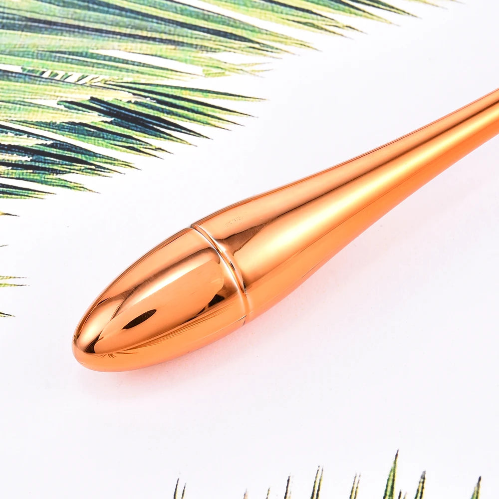Luxury Champagne Makeup Brushes Flat Top Foundation Brush Large Face Brush Repair brush contour brush for Liquid Cream Powder