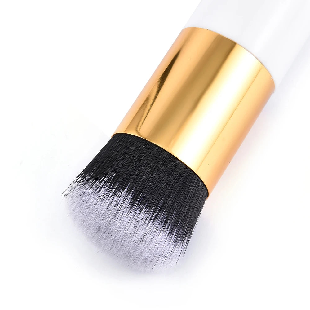Luxury Champagne Makeup Brushes Flat Top Foundation Brush Large Face Brush Repair brush contour brush for Liquid Cream Powder