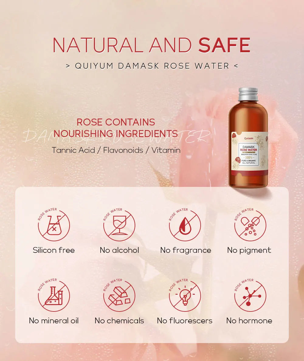 Face Care Rose Water Nourishing Skin Improve Dullness Anti Aging Facial Toner Damask Korean Skincare Products 100ml
