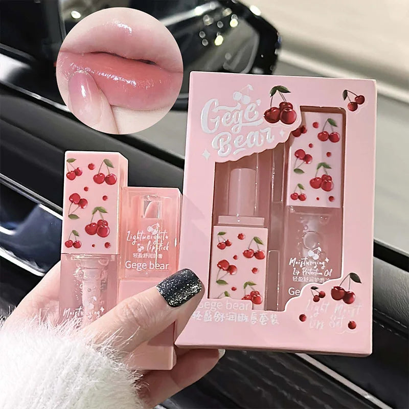 Gege Bear Gentle Moisturizing Lip Care Set - Reduces Lip Lines and Prevents Chapping,Essential for summer drying