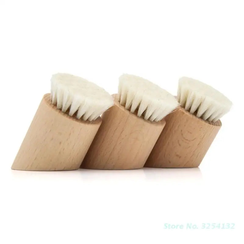 Wood Handle Facial Cleaning Brush Deep Clean Manual Soft Face Massager Skin Pore Clean Brush Face Care Brush Beauty Tool