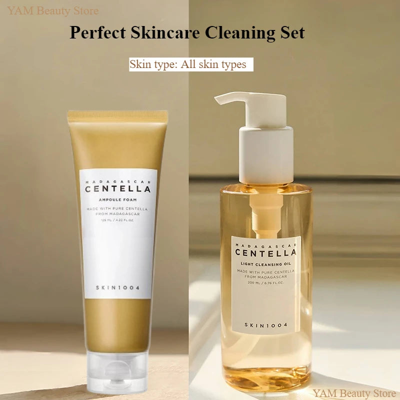 Centella Pink Salt Clear Toner Deep Foam Cleanser Face Serum and Moisturiser Cream Daily Skincare Original beauty Products Set