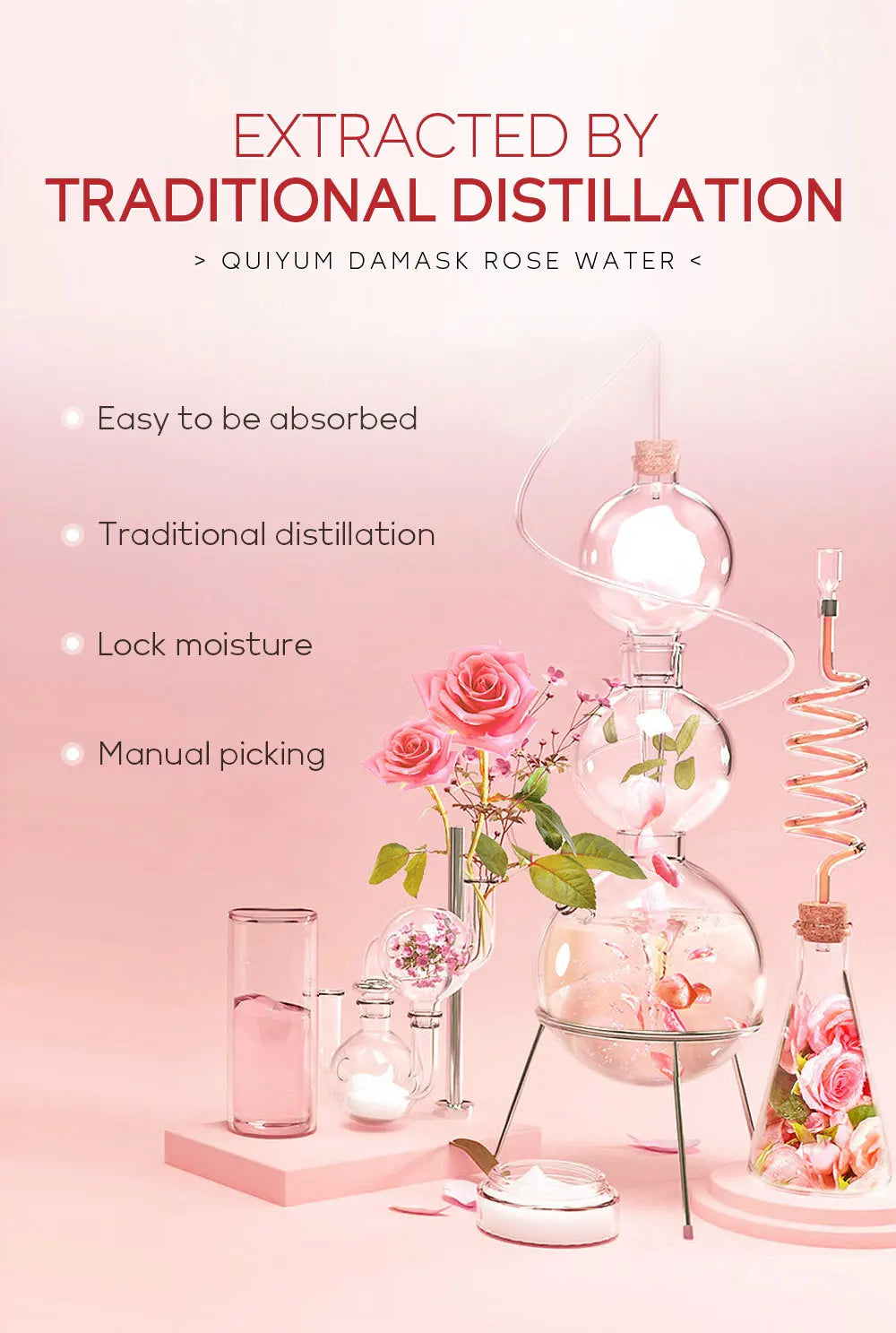 Face Care Rose Water Nourishing Skin Improve Dullness Anti Aging Facial Toner Damask Korean Skincare Products 100ml
