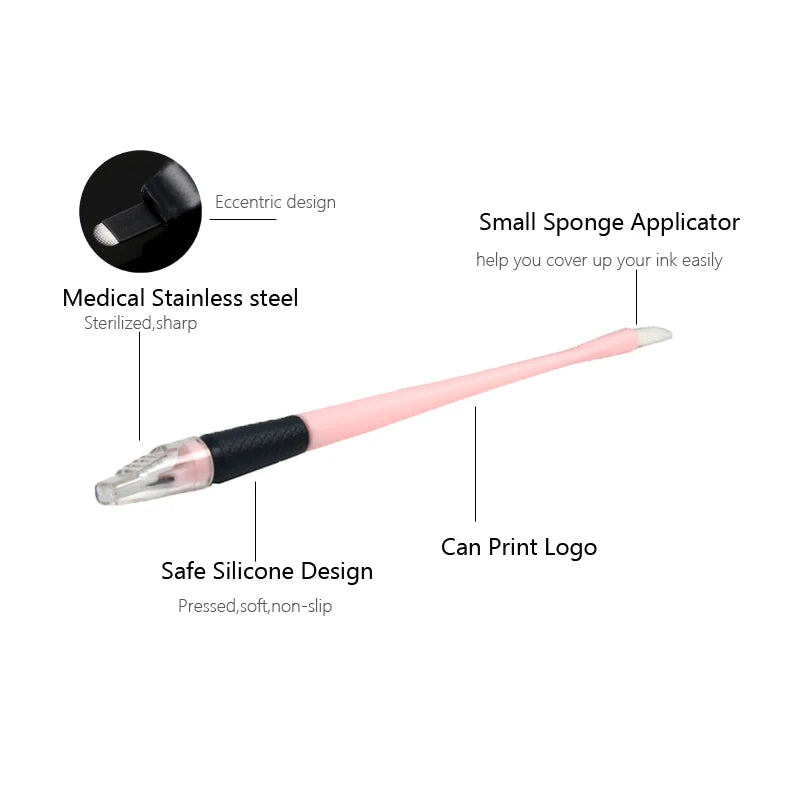 10PCS/BOX Sterile Disposable Microblading Pen U Shape Blade 18 Pins 0.15/0.18MM Permanent Makup Eyebrow Liner Tattoo Pen