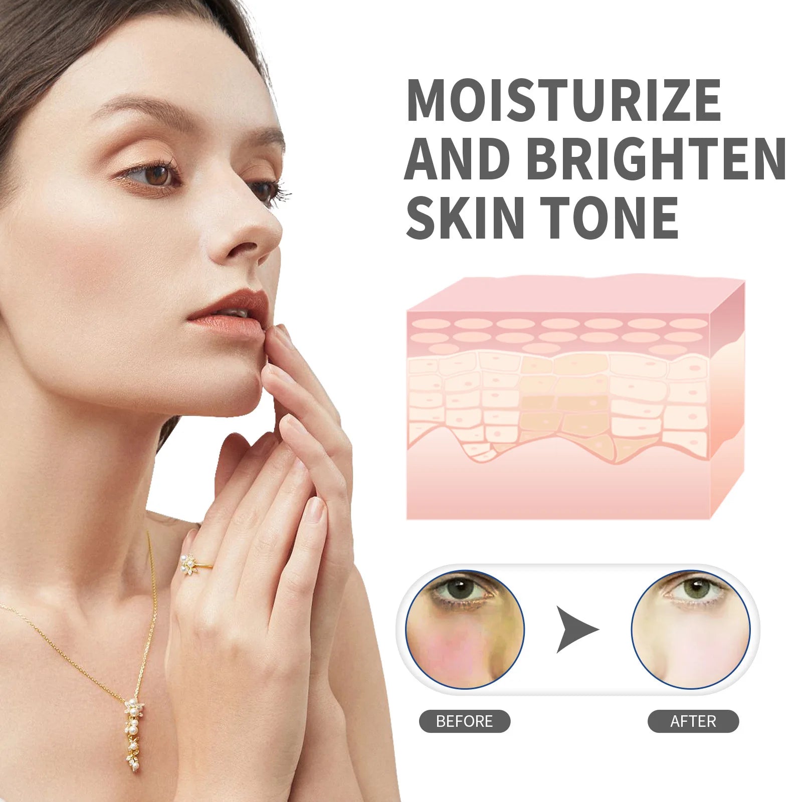 Bioaqua Moisturizing Tone-Up Cream V7 Whitening Face Cream Anti-Aging Brighten Fade Blemishes Day Cream Facial Care Nude Makeup