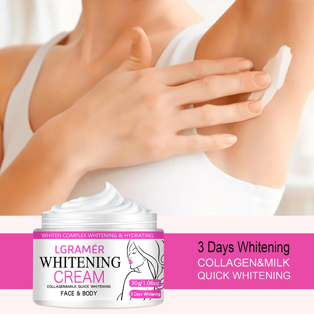 Whitening Face Cream Body Armpit Leg Knee Elbow Lighten Dark Spots Brighten Skin Tone Moisturizing Care Health Beauty Skin Care