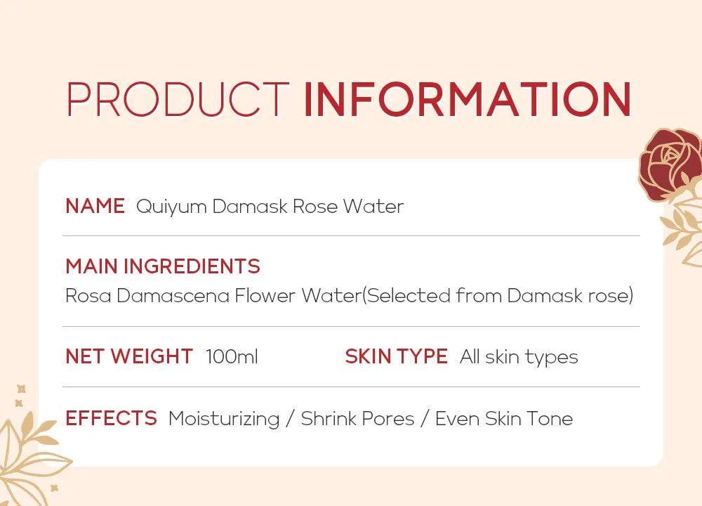 Face Care Rose Water Nourishing Skin Improve Dullness Anti Aging Facial Toner Damask Korean Skincare Products 100ml