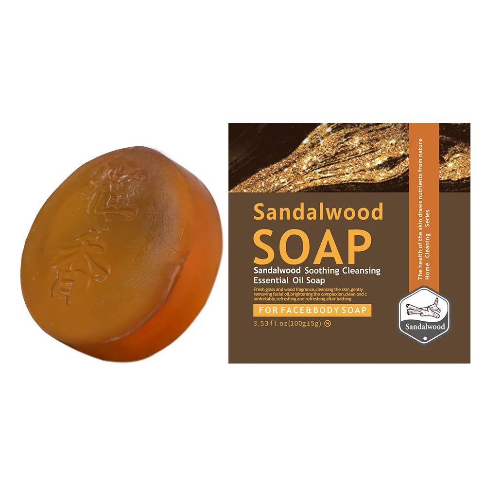 Handmade whitening soap skin care deep cleansing moisturizing cleansing essential oil mild soap brightens skin sandalwood soap