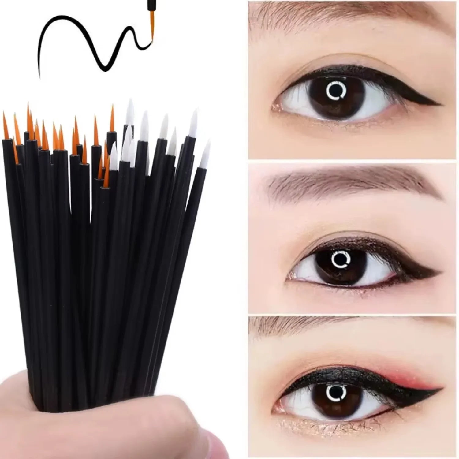 Wholesale 50pc/lot Reusable Gel Liner Beauty Eyeline MakupTools nail art brush Nail Art Brushes Painting Pen Disposable Eyeliner