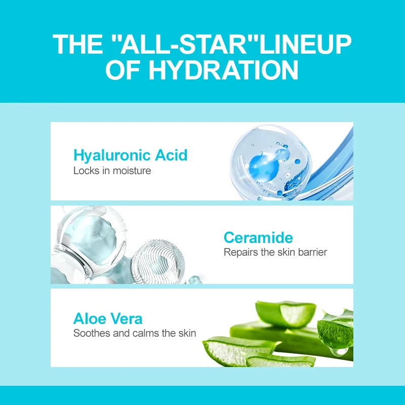 Hyaluronic Acid Face Serum & Cream Skin Care Set Deep Nourishing Lasting Moisturising Anti Dry Facial Skincare Cosmetics Kit