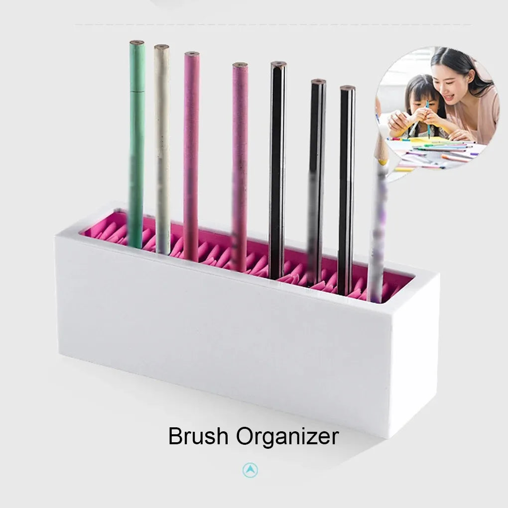 Makeup Brushes Holder Silicone Storage Rack for Cosmetic Tools Desktop Makup Brush Holder Organizer Rack，gift