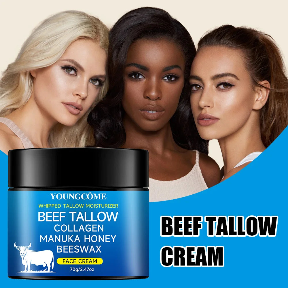 Beef Tallow Face Moisturizer Whipped Beef Tallow & Honey Balm Face & Body Skin Care Grass Fed Grass Finished Face Cream new
