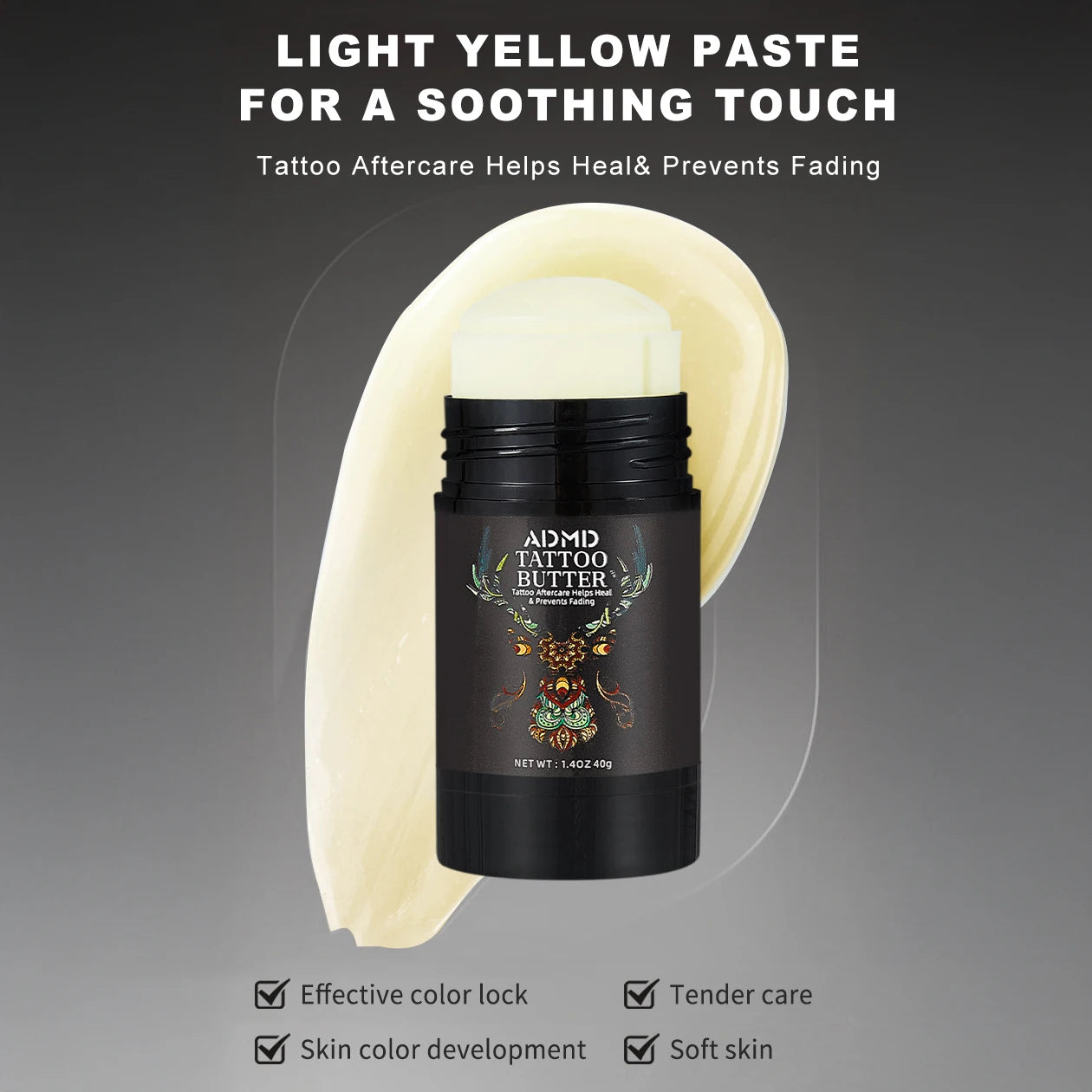 40g Tattoo Care Cream Nourishing Tattoo Balm Stick for Long-Lasting Color Preservation Soothing Skincare Paste for Tattooed Skin