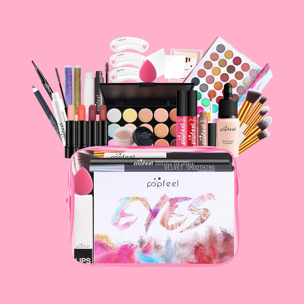 POPFEEL All-in-One Makeup Set for Women - Essential Makeup Kit for Teens and Girls, Featuring Foundation, Eyeshadow Palette。