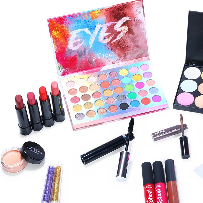 POPFEEL All-in-One Makeup Set for Women - Essential Makeup Kit for Teens and Girls, Featuring Foundation, Eyeshadow Palette。