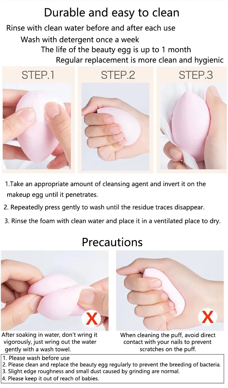 Makeup Sponge Puff Professional Cosmetic Puff Powder Smooth Women's Makeup  Foundation Sponge Beauty Make Up Tool Accessories
