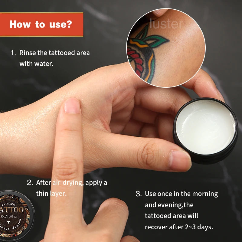 30g Tattoo Care Balm Natural Moisturizing & Nourishing Cream, Enhances & Protection Color, Gentle & Non-Irritating