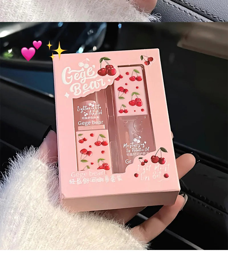 Gege Bear Gentle Moisturizing Lip Care Set - Reduces Lip Lines and Prevents Chapping,Essential for summer drying