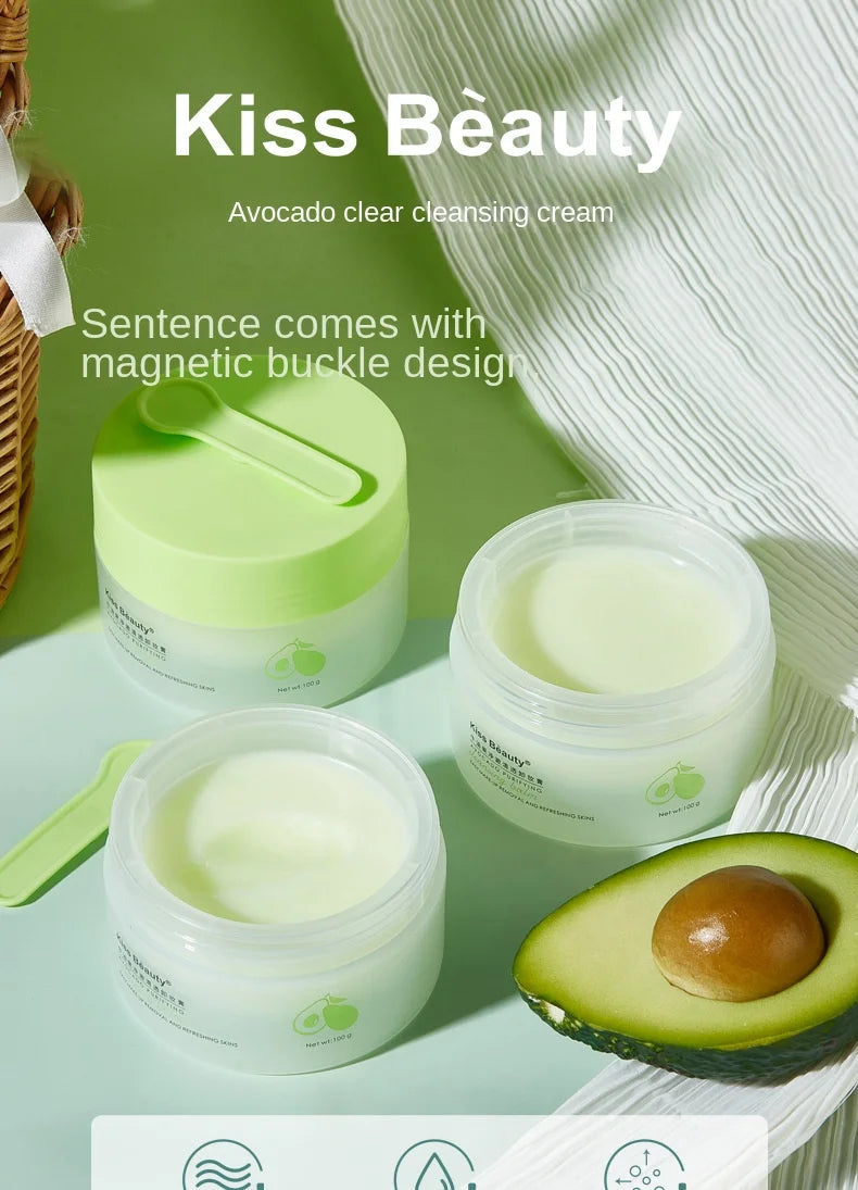 Kiss Beauty Korean Skincare Avocado Cleansing Balm Remove Blackheads Gentle Deep Cleansing Cleansing Oil 100G