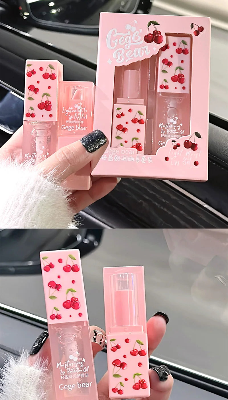 Gege Bear Gentle Moisturizing Lip Care Set - Reduces Lip Lines and Prevents Chapping,Essential for summer drying