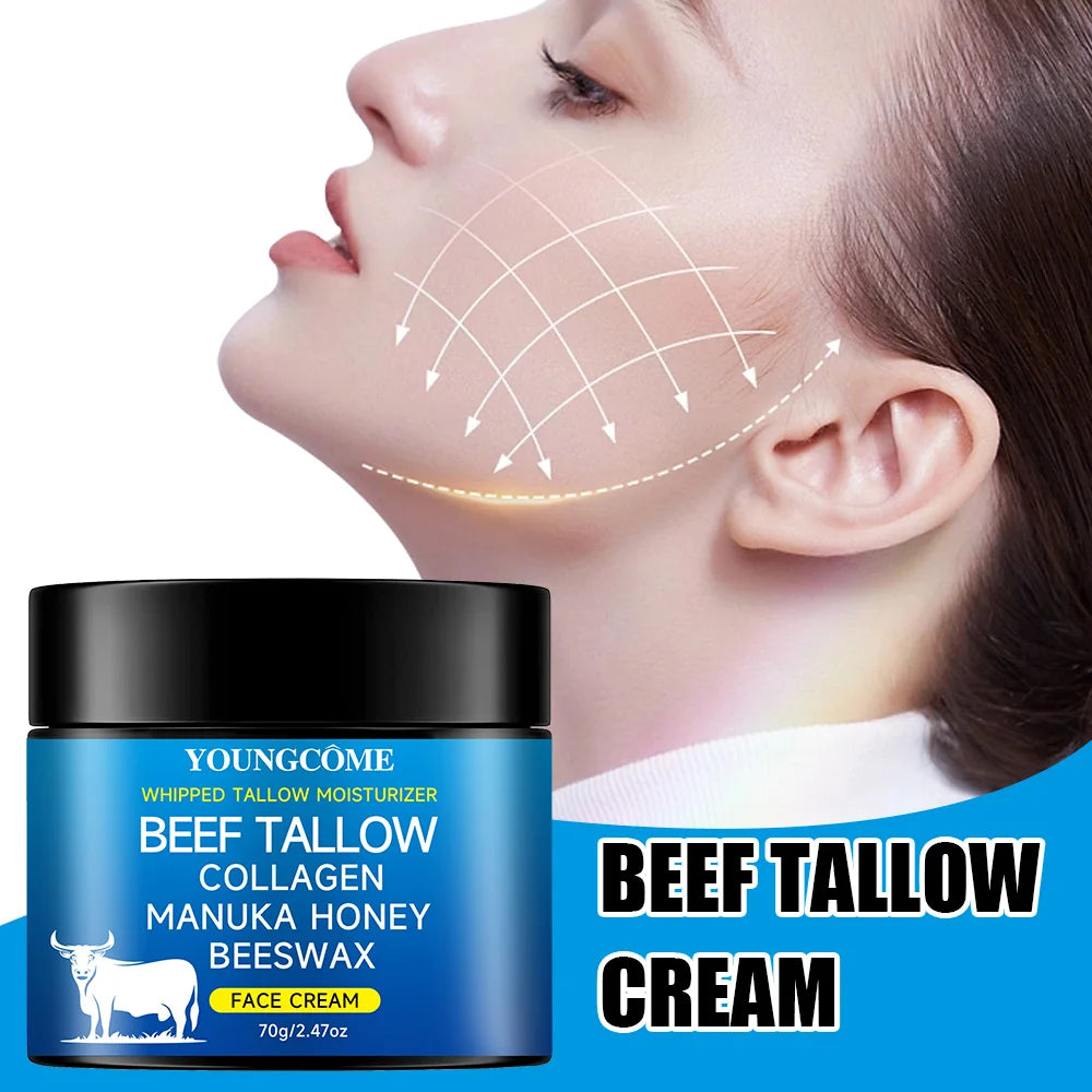 Beef Tallow Face Moisturizer Whipped Beef Tallow & Honey Balm Face & Body Skin Care Grass Fed Grass Finished Face Cream new