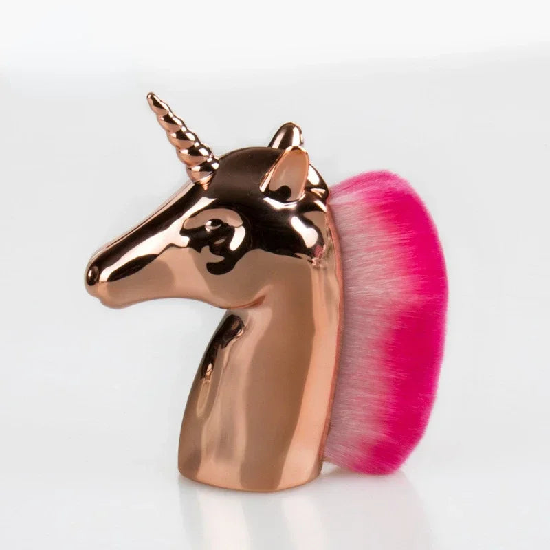 Cute Cartoon Unicorn Nail Art Makeup Brushes Synthetic Hair Blush Woman Makeup Brush Face Powder Foundation Cosmetic Makeup Tool