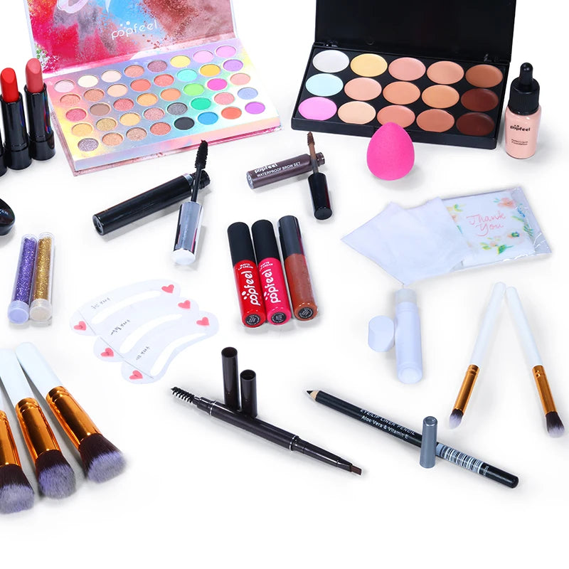 POPFEEL All-in-One Makeup Set for Women - Essential Makeup Kit for Teens and Girls, Featuring Foundation, Eyeshadow Palette。