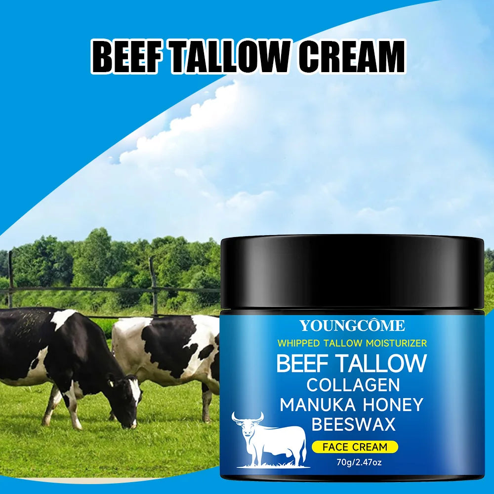 Beef Tallow Face Moisturizer Whipped Beef Tallow & Honey Balm Face & Body Skin Care Grass Fed Grass Finished Face Cream new