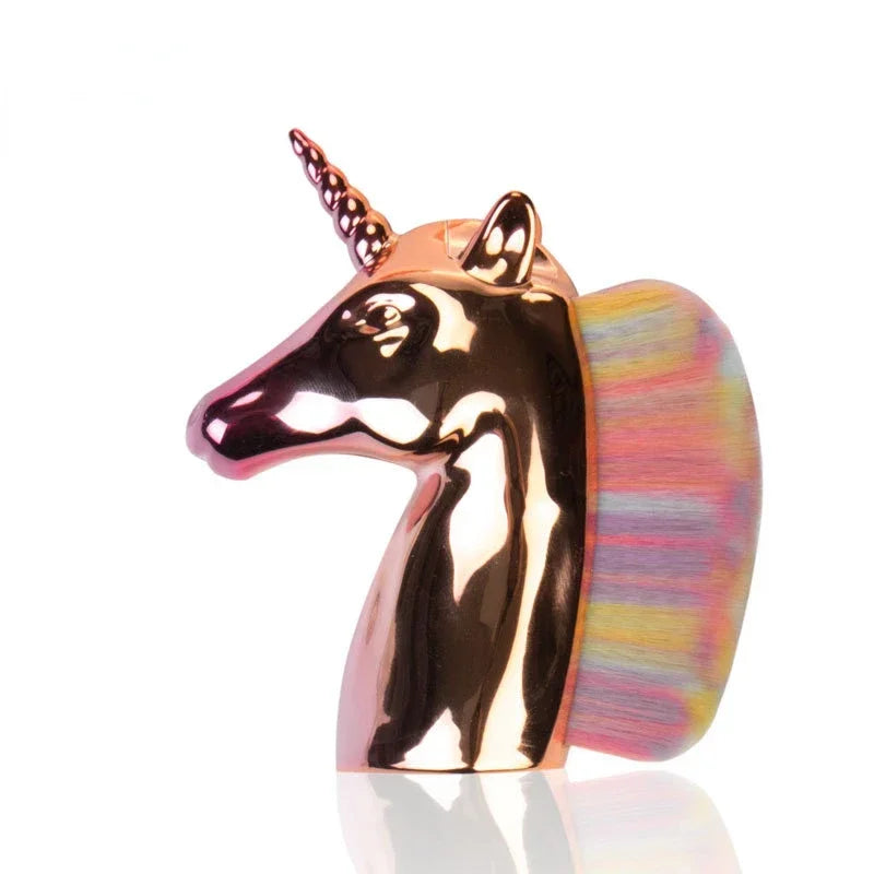 Cute Cartoon Unicorn Nail Art Makeup Brushes Synthetic Hair Blush Woman Makeup Brush Face Powder Foundation Cosmetic Makeup Tool