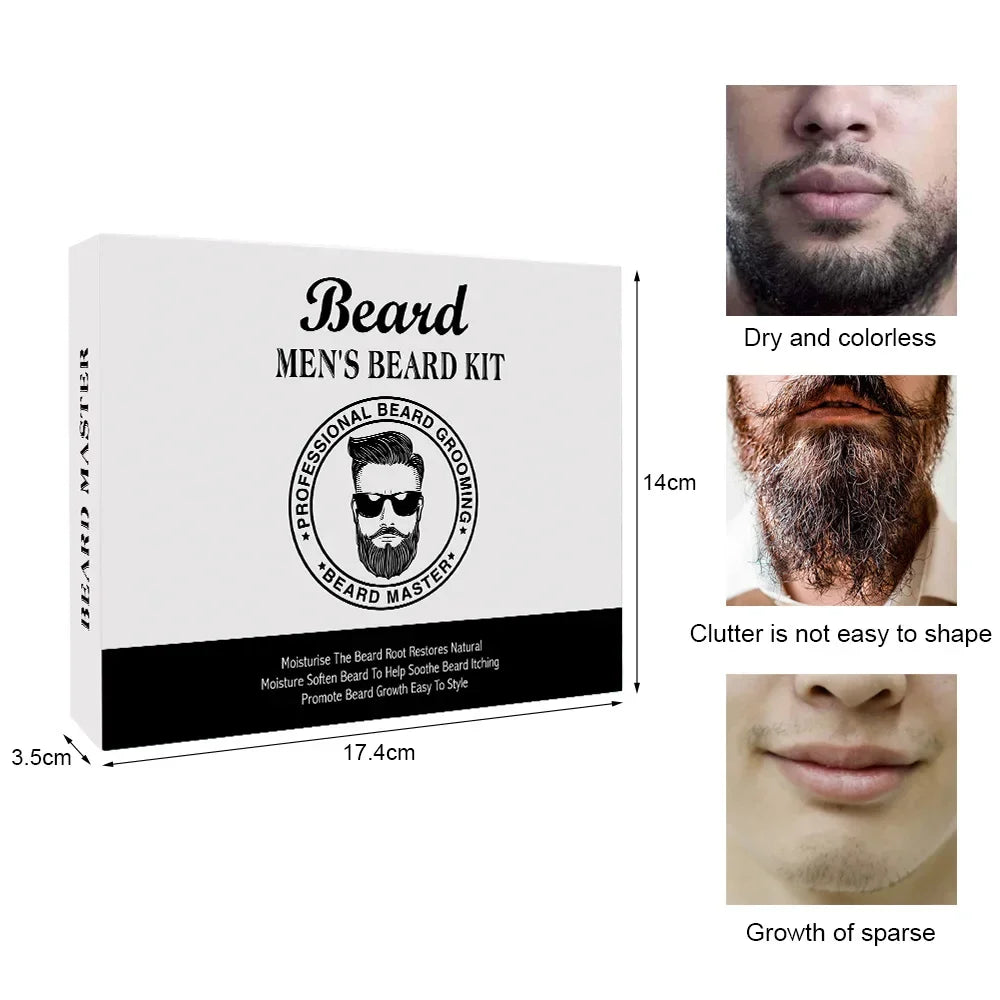 Men's Beard Kit Soft smooth And Easy To Take Care Of Natural Oils Brighten And Nourish Promote Growth Relieve Itching Of Beard