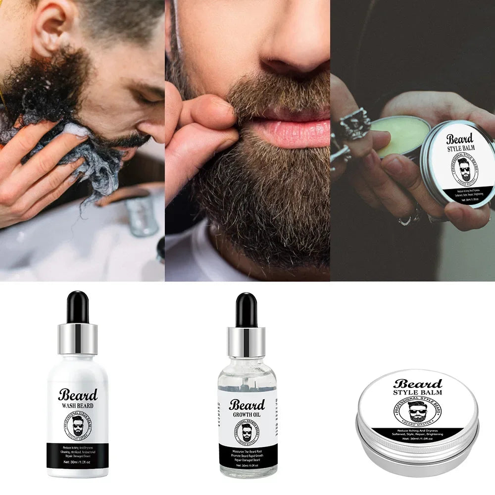 Men's Beard Kit Soft smooth And Easy To Take Care Of Natural Oils Brighten And Nourish Promote Growth Relieve Itching Of Beard