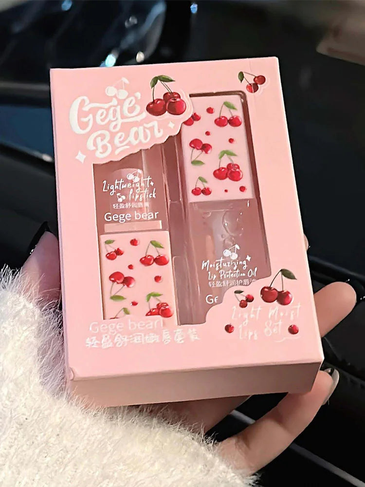 Gege Bear Gentle Moisturizing Lip Care Set - Reduces Lip Lines and Prevents Chapping,Essential for summer drying
