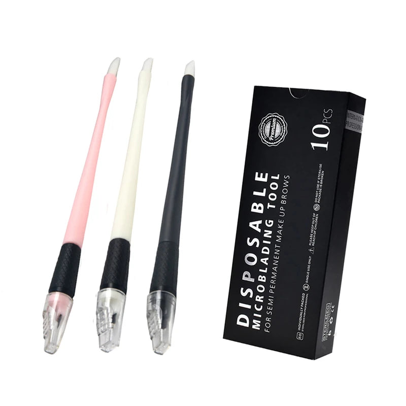 10PCS/BOX Sterile Disposable Microblading Pen U Shape Blade 18 Pins 0.15/0.18MM Permanent Makup Eyebrow Liner Tattoo Pen