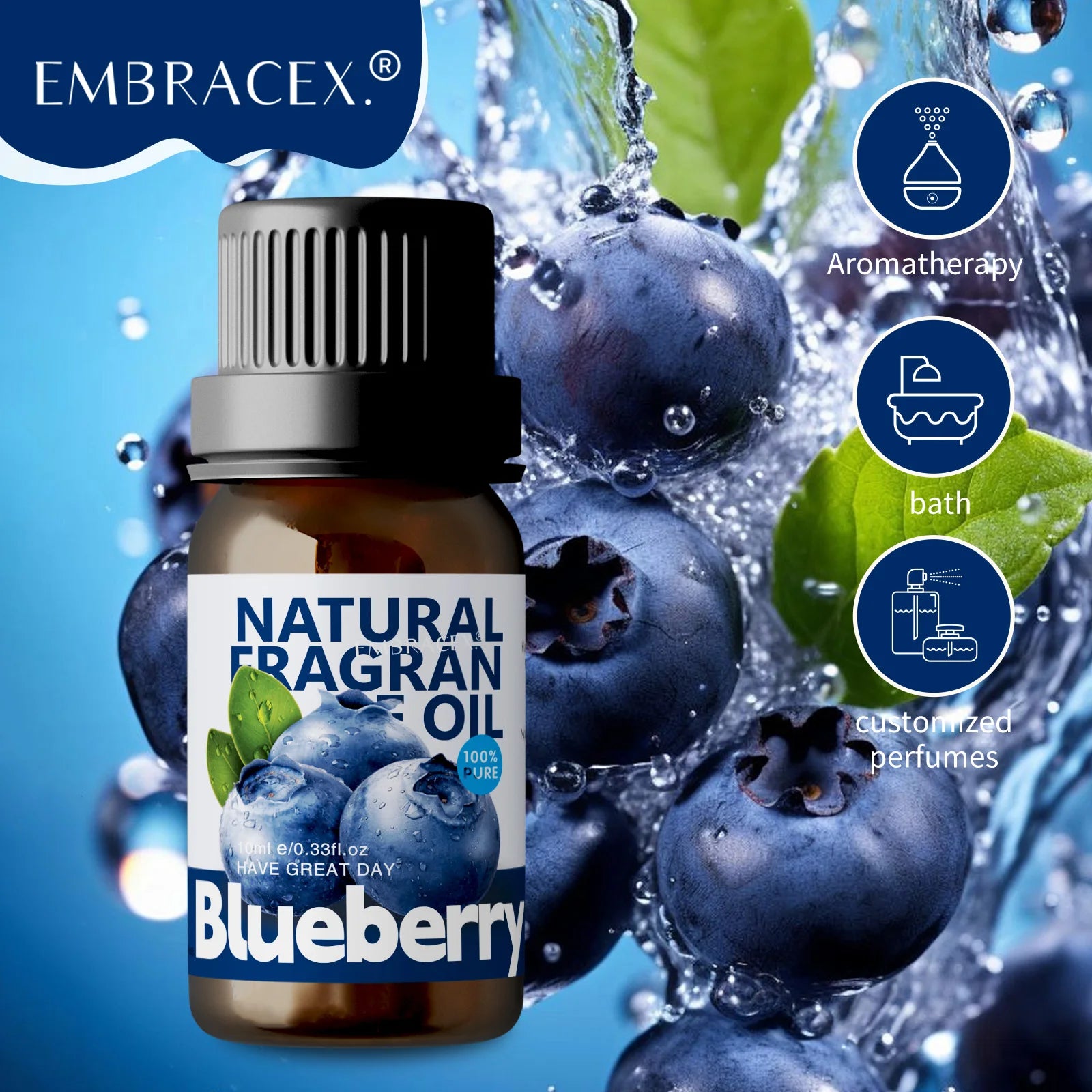 10ml Blueberry Essential Oils Blueberry Perfume women fragrance Funny Gifts perfume women soap/candle making Skin Care