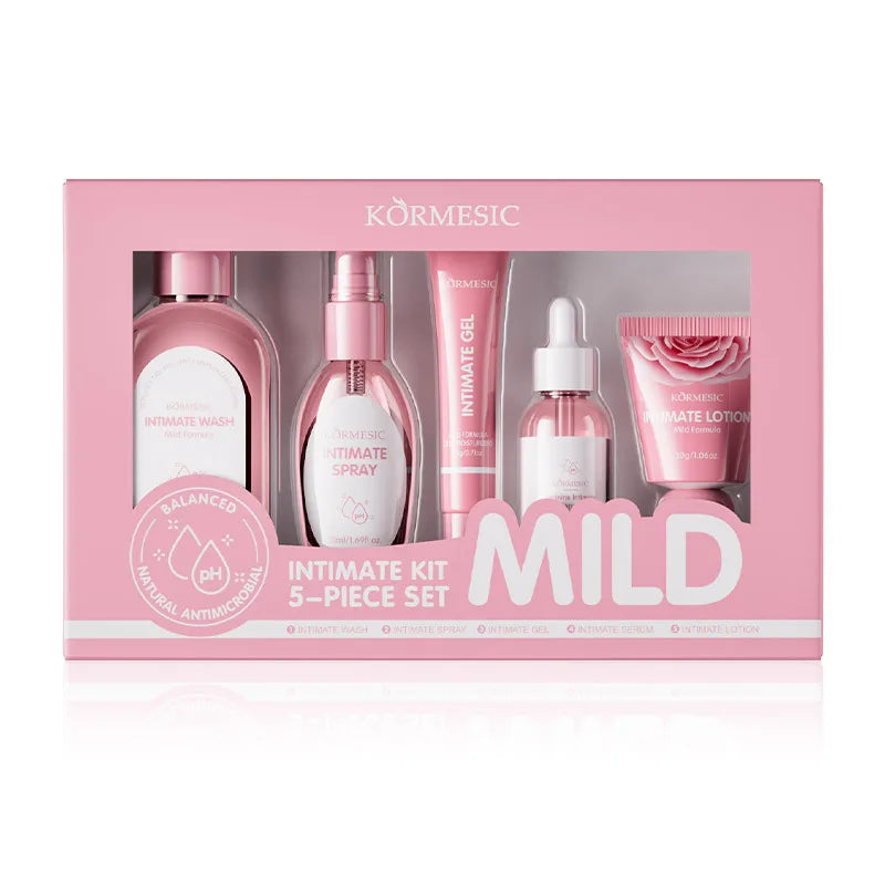 5pcs/set KORMESIC Women's Intimate Care Bundle Daily Skin Routine Set Beautifying Wash Bath Brightening Delicate Smooth Kit