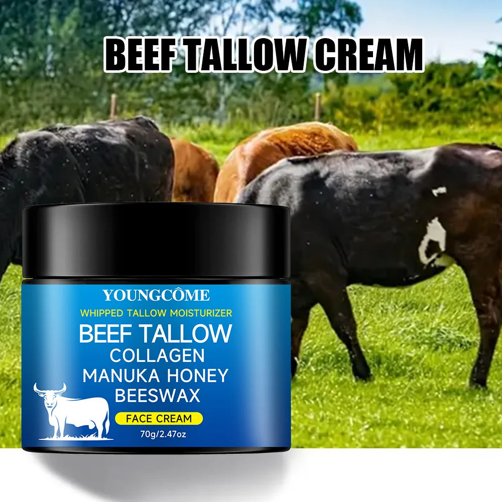 Beef Tallow Face Moisturizer Whipped Beef Tallow & Honey Balm Face & Body Skin Care Grass Fed Grass Finished Face Cream new