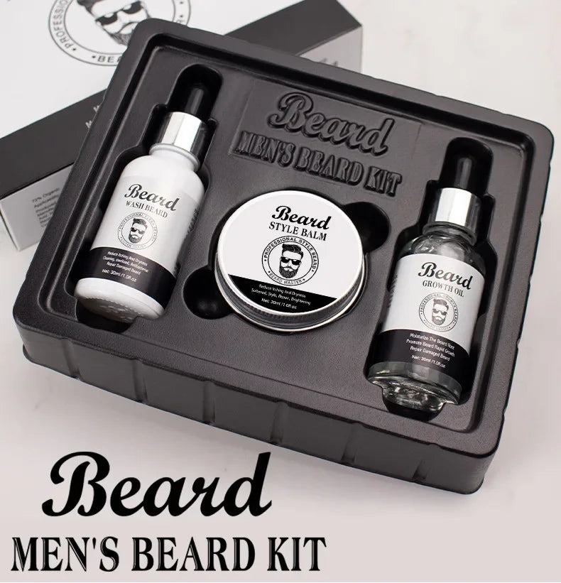 Men's Beard Kit Soft smooth And Easy To Take Care Of Natural Oils Brighten And Nourish Promote Growth Relieve Itching Of Beard