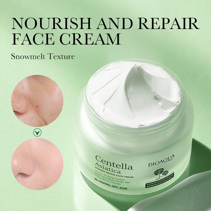 BIOAQUA Centella Asiatica Face Cream skincare Moisturizing Nourishing Firming Facial Cream Skin Care for Beauty