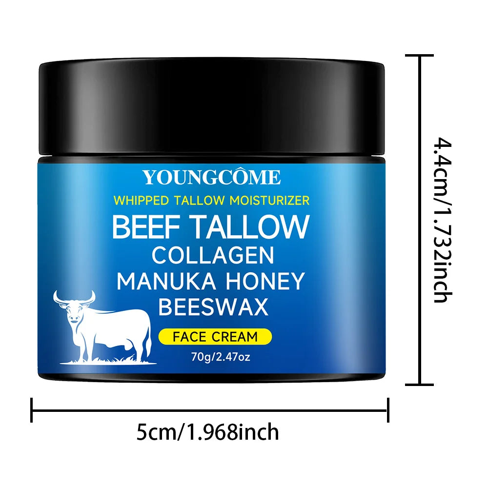 Beef Tallow Face Moisturizer Whipped Beef Tallow & Honey Balm Face & Body Skin Care Grass Fed Grass Finished Face Cream new