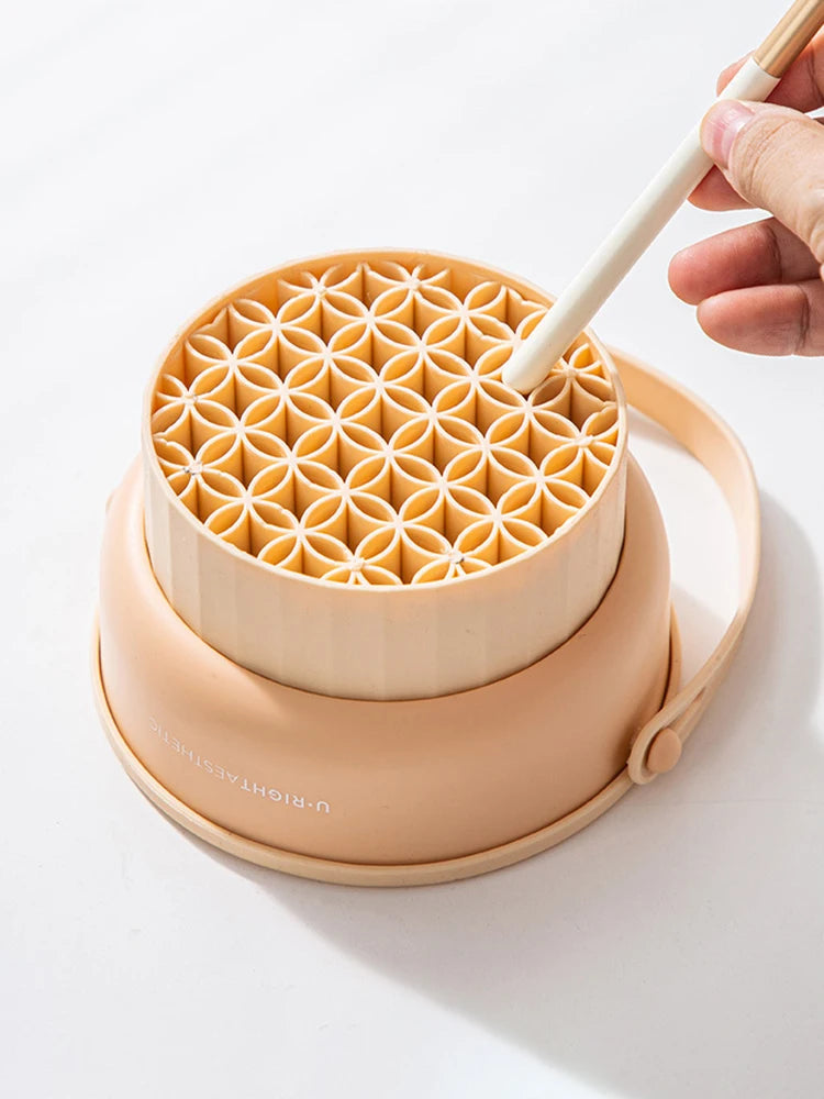 Makeup Brush Cleaning Bucket Washing And Drying Tools Beauty Makeup Powder Puff Cleaning Artifacts Drying Rack Storage Box