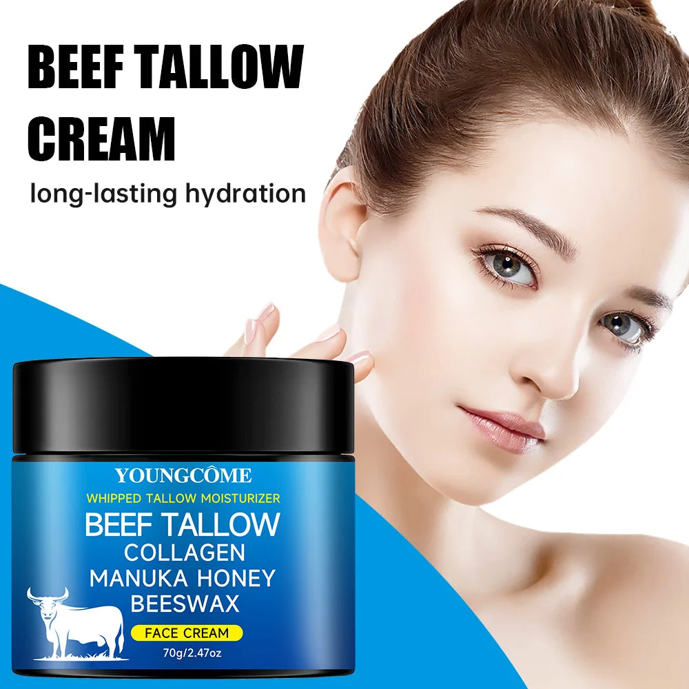 Beef Tallow Face Moisturizer Whipped Beef Tallow & Honey Balm Face & Body Skin Care Grass Fed Grass Finished Face Cream new