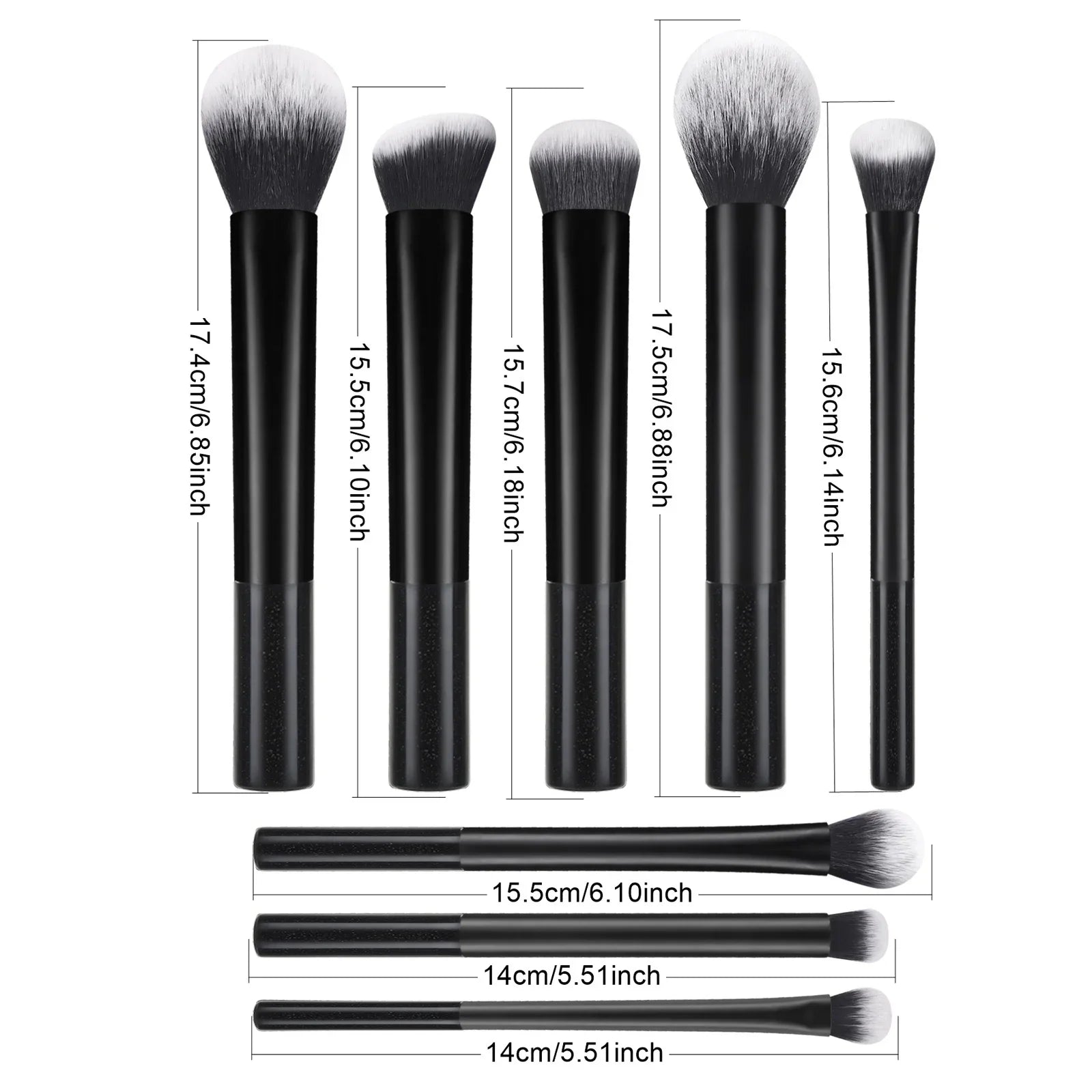 Makeup Brush Set Pro Easy to Clean, - Soft, Premium Synthetic Hair, Cruelty-Free, Foundation, Blush, Eyeshadow, Cosmetic