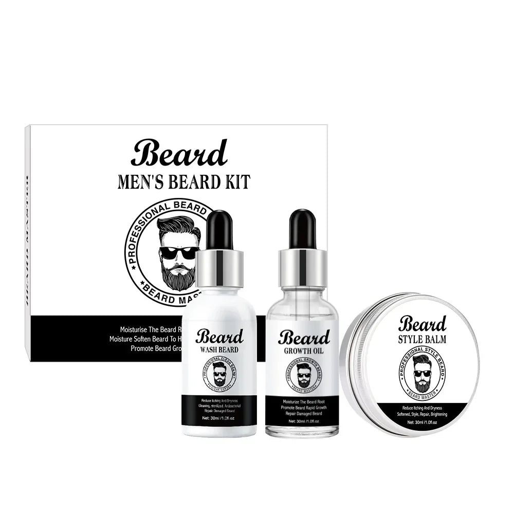 Men's Beard Kit Soft smooth And Easy To Take Care Of Natural Oils Brighten And Nourish Promote Growth Relieve Itching Of Beard