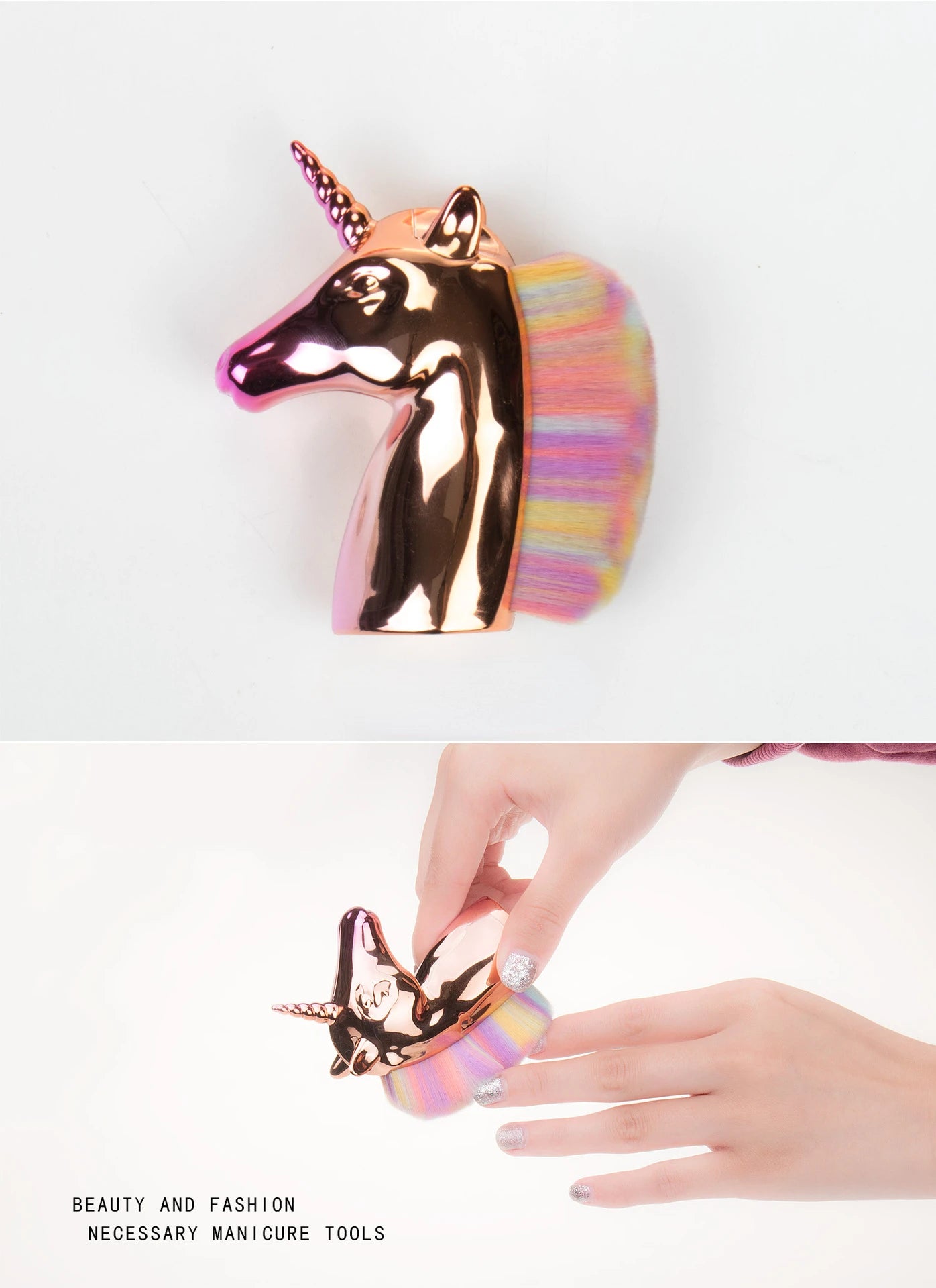 Cute Cartoon Unicorn Nail Art Makeup Brushes Synthetic Hair Blush Woman Makeup Brush Face Powder Foundation Cosmetic Makeup Tool